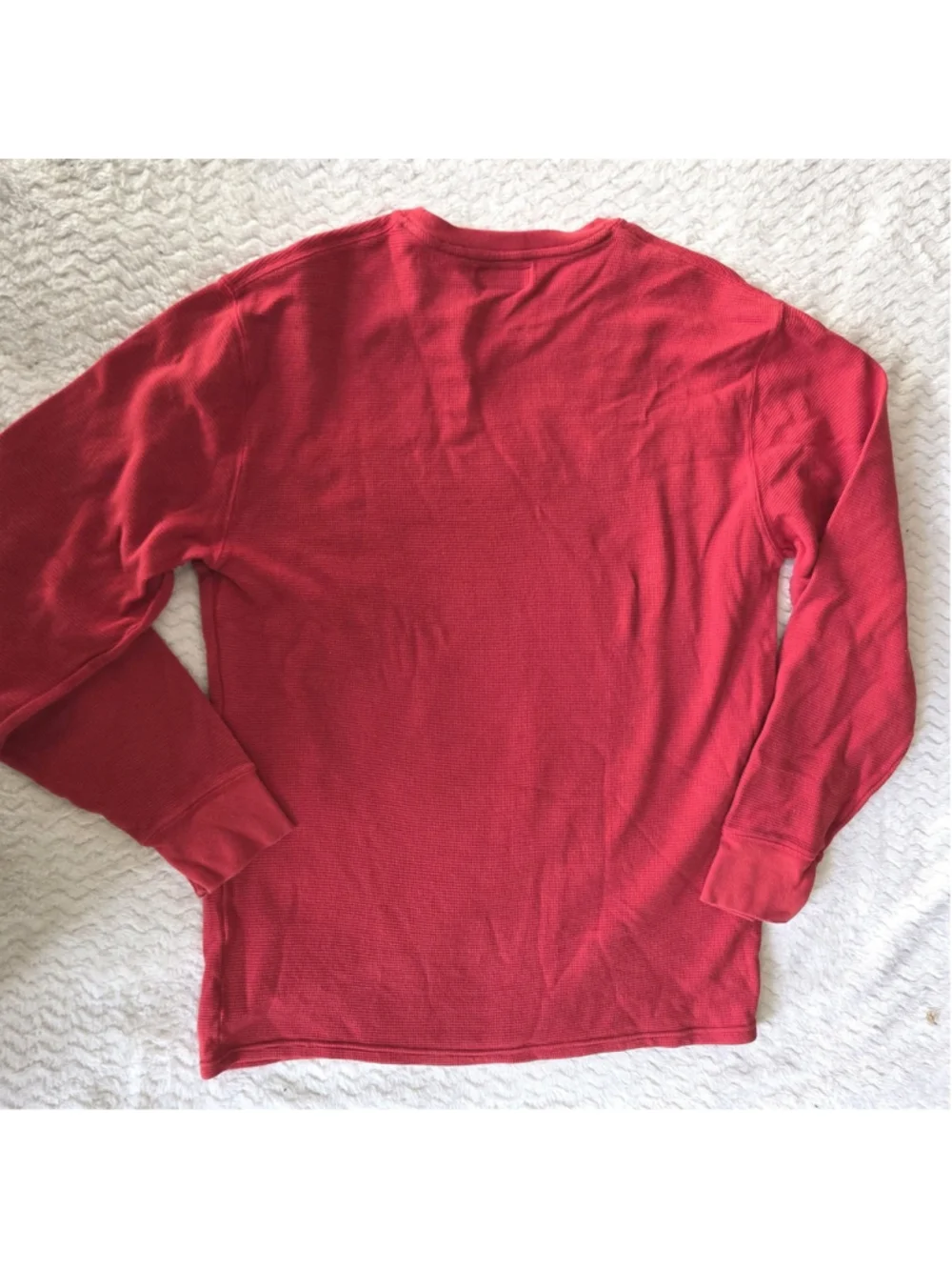 Polo Ralph Lauren Mens Red Waffle Knit Thermal Long Sleeve Shirt Size XL